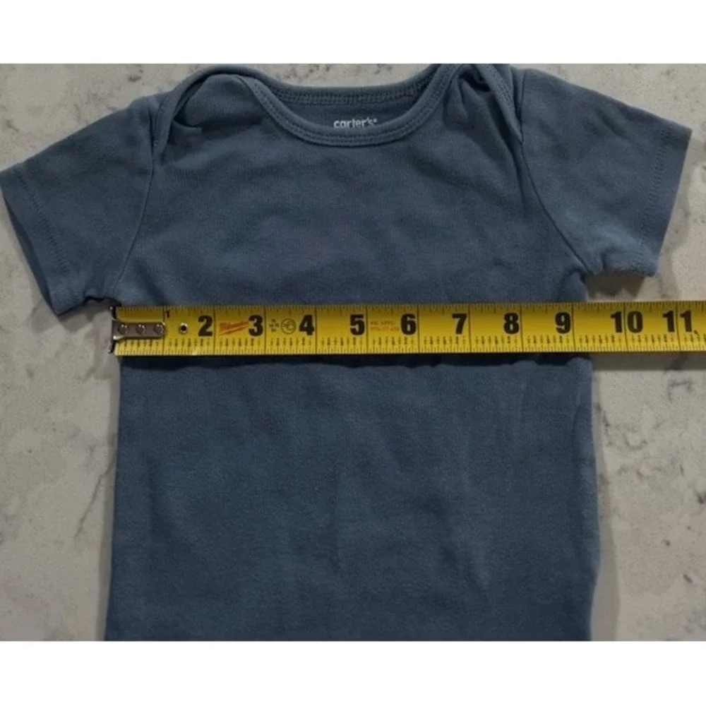 Carters Baby Boy Bodysuit 18 Months Steel Blue Short Sleeve Cotton 1R839910